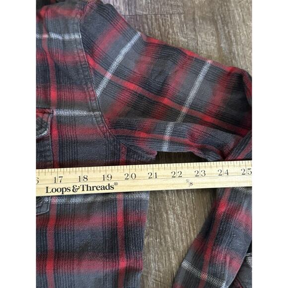 Fox Racing Shirt Men's Large Red Flannel Button Up Grunge Skater Motorsports - Picture 4 of 5